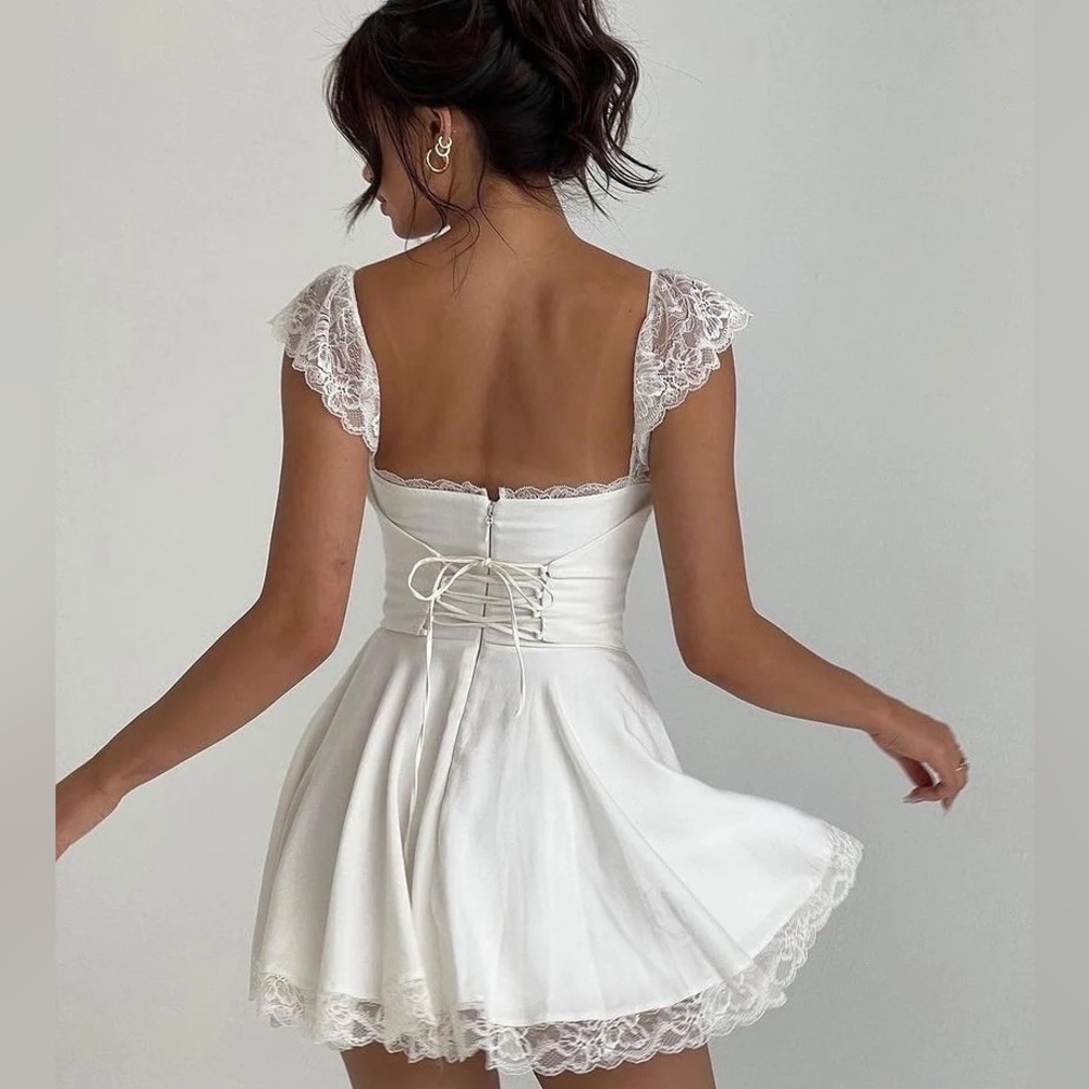 HOUSE OF CB 'Kaia' Ivory A-Line Mini Dress NWOT - Picture 11 of 17